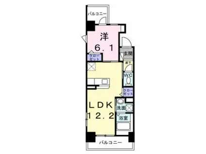 レパラール関口(1LDK/7階)の間取り写真