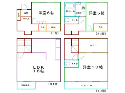 メゾンシャイン(3LDK/B3階)の間取り写真