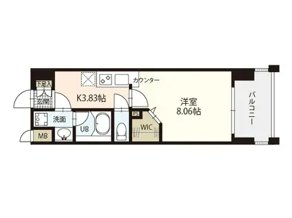 ラフィネ(1K/4階)の間取り写真