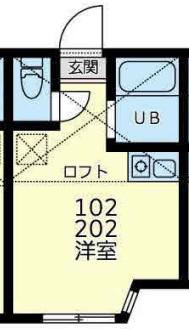 ユナイト芹ヶ谷アゾレス(ワンルーム/1階)の間取り写真