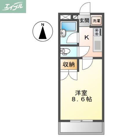 シャインキャッスルII(1K/1階)の間取り写真