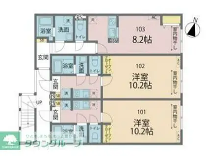 カインドネス町田IV(1K/2階)の間取り写真