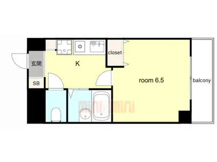 ブランベール有瀬(1K/3階)の間取り写真