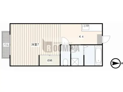 サンシティー宮田(1K/2階)の間取り写真