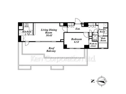 リテラス白金台(1LDK/5階)の間取り写真