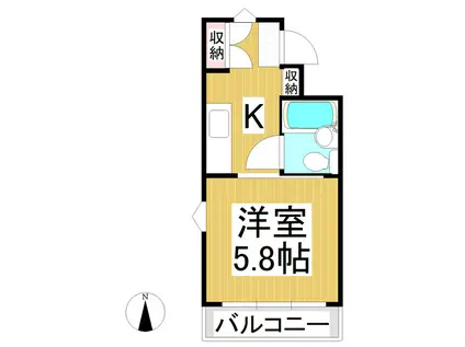 CENTIA BLOOM(1K/2階)の間取り写真