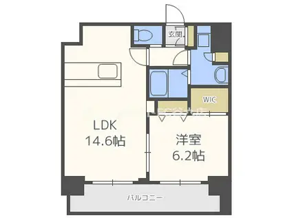 プレサンス難波フィネスト(1LDK/11階)の間取り写真