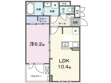 マグノーリエ(1LDK/3階)の間取り写真