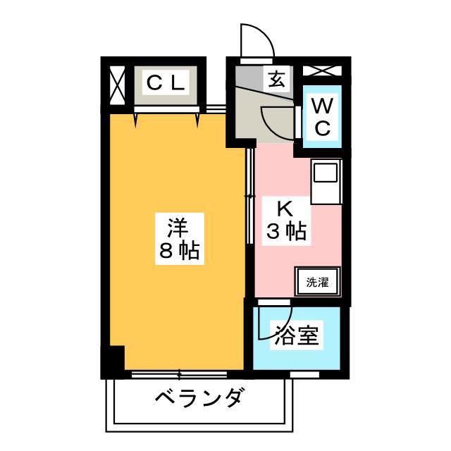 ケンジントン(1K/1階)の間取り写真