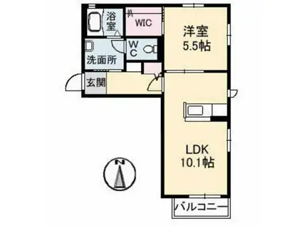 フェニックスS(1LDK/2階)の間取り写真