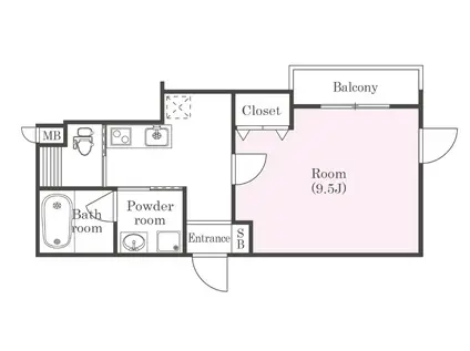 グランレブリー烏丸御池(1K/2階)の間取り写真