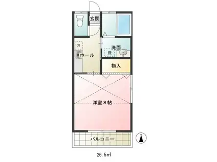 JOY PALACE(1K/2階)の間取り写真