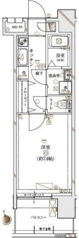 DUARES早稲田(1K/6階)の間取り写真