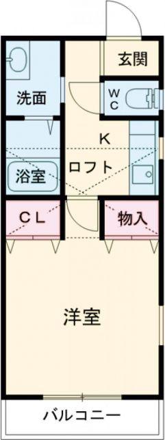 レジデンスTM久下(1K/2階)の間取り写真