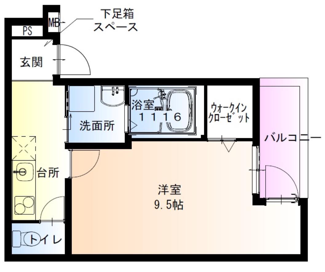 フジパレス八戸ノ里Ⅲ番館(1K/1階)の間取り写真