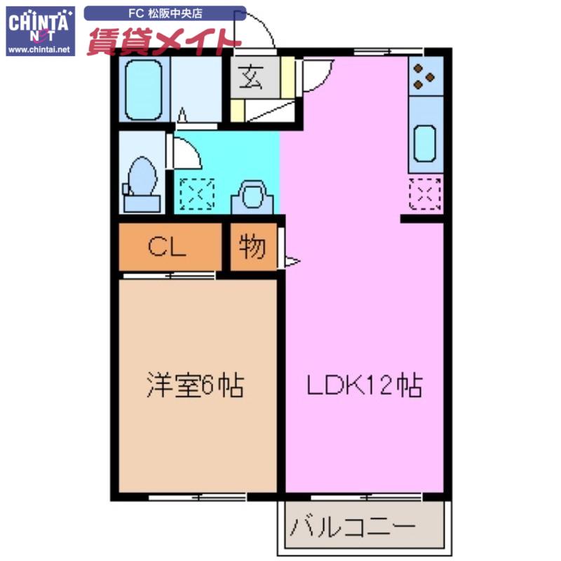 御殿山コーポ(1LDK/2階)の間取り写真