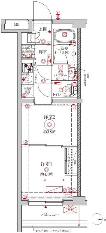 クレイシアIDZ大泉学園(2K/1階)の間取り写真