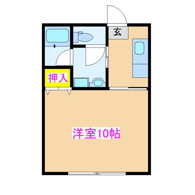 カピーレ西原(1K/2階)の間取り写真