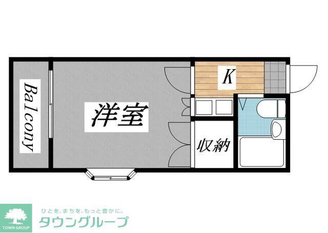 ゼフィランサス衣笠(1K/2階)の間取り写真