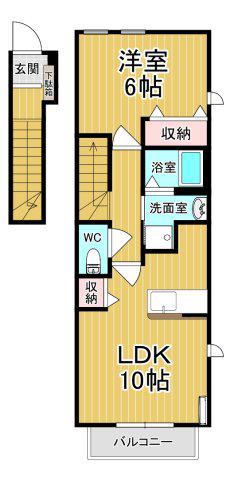 プレミールESTIII(1LDK/2階)の間取り写真