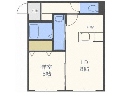 ニアステーション宮の沢(1LDK/4階)の間取り写真