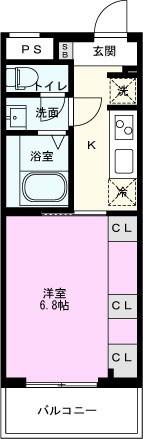 リブリ レオサード(1K/1階)の間取り写真