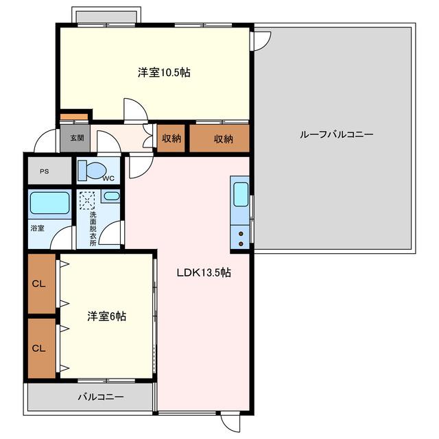 エクセレント白山(2LDK/3階)の間取り写真