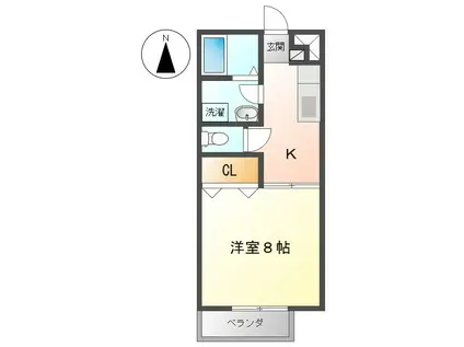 ハイム・ピエルネ C(1K/2階)の間取り写真