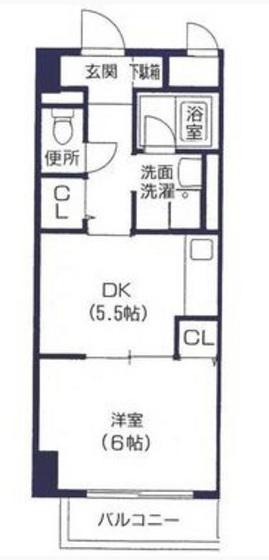 パルロイヤル東島田(1DK/8階)の間取り写真