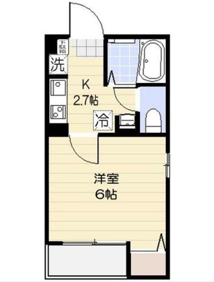 エクセラン下丸子(1K/2階)の間取り写真