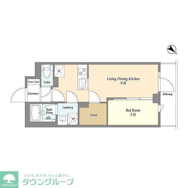 ドゥーエ曳舟2(1LDK/1階)の間取り写真