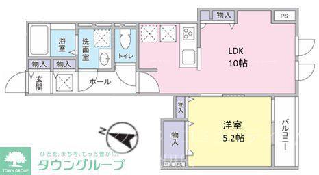 さいたま市桜区西堀AP(1LDK/1階)の間取り写真