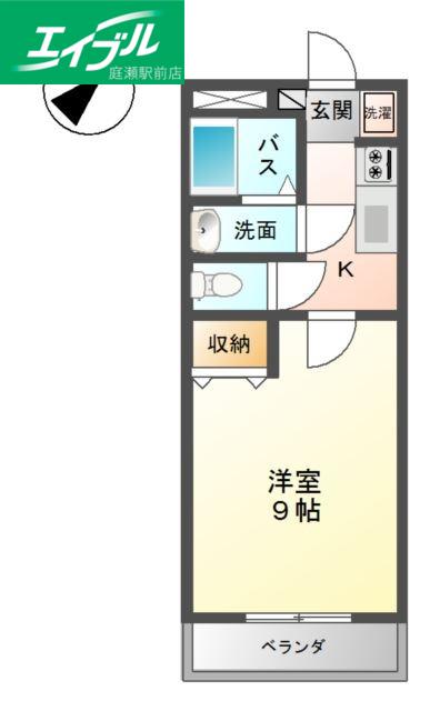 エポックハシマ II(1K/1階)の間取り写真