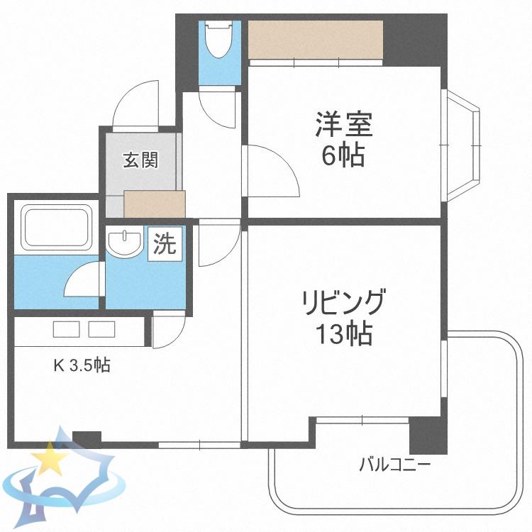 メゾンドブーケパーク(1LDK/4階)の間取り写真