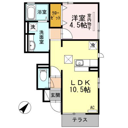 HARARAN CASTLE(1LDK/1階)の間取り写真