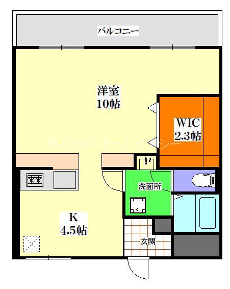 リーデンハイムダイヤ(1SDK/3階)の間取り写真