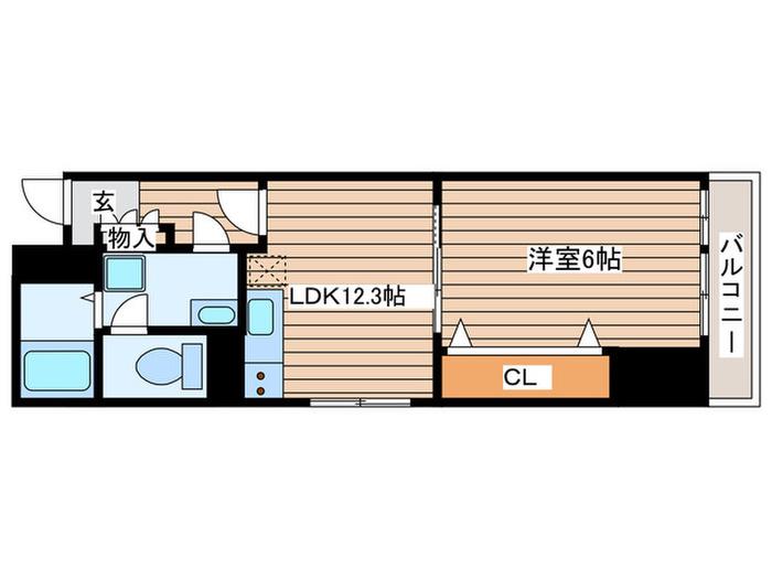 コープ野村御園(1LDK/6階)の間取り写真