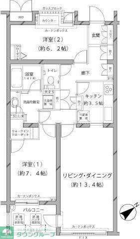 MFPRコート代官山(2LDK/1階)の間取り写真