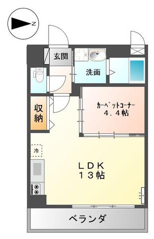 トロイメライ(1LDK/2階)の間取り写真