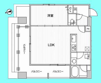 WEAVE BASE OMORI(1LDK/5階)の間取り写真