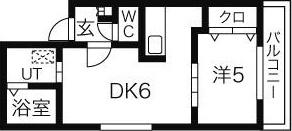 フェリーチェ菊水(1DK/2階)の間取り写真