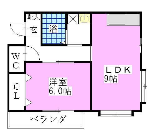 ハイブリッジマンションⅡ(1LDK/1階)の間取り写真