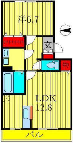 エシカルコート(1LDK/2階)の間取り写真