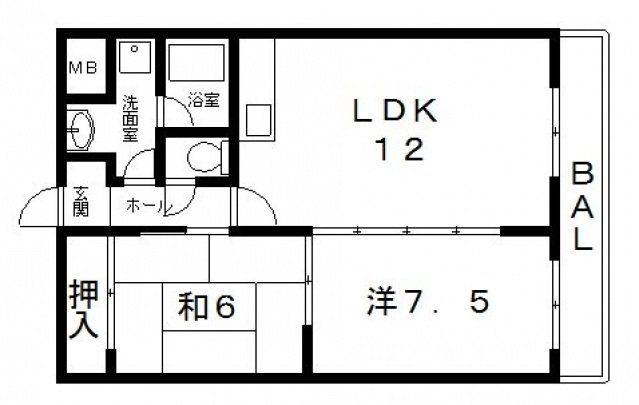 エムテック八尾(2LDK/2階)の間取り写真