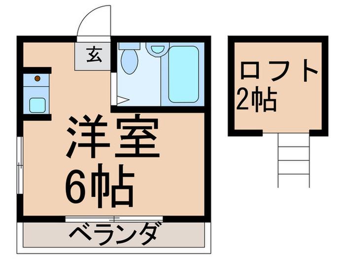 グリーンコーポ(ワンルーム/2階)の間取り写真