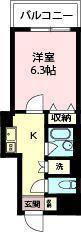 エスティメゾン神田(1K/6階)の間取り写真