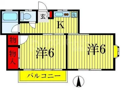 コーポアオイ(2K/1階)の間取り写真