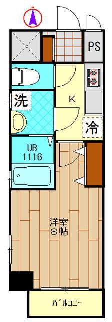 グッドウィル藤棚(1K/6階)の間取り写真