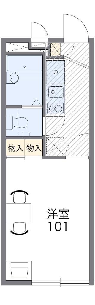 レオパレスWISH(1K/2階)の間取り写真