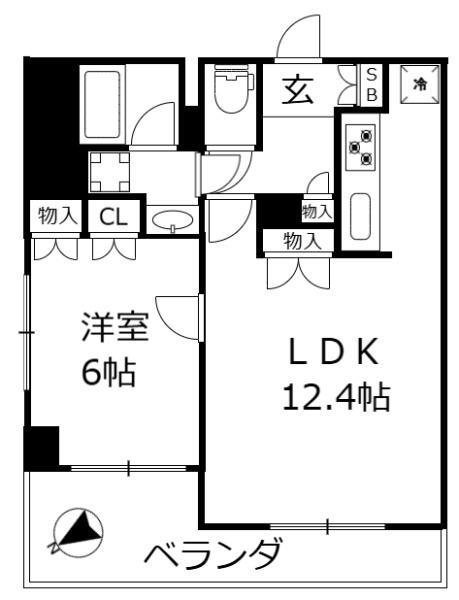 エクセルダイヤ南蒲田II(1LDK/3階)の間取り写真